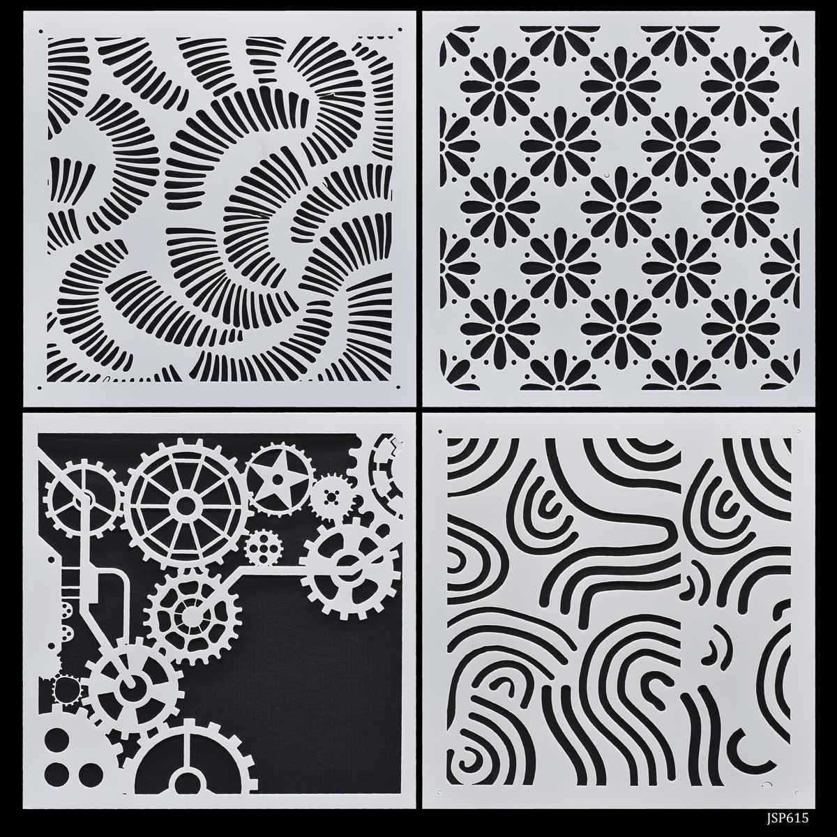 Gift To Love | Stencil Plastic | Size : 6 X 6 | Pcs : 4 Pcs Set | Code : JSP615