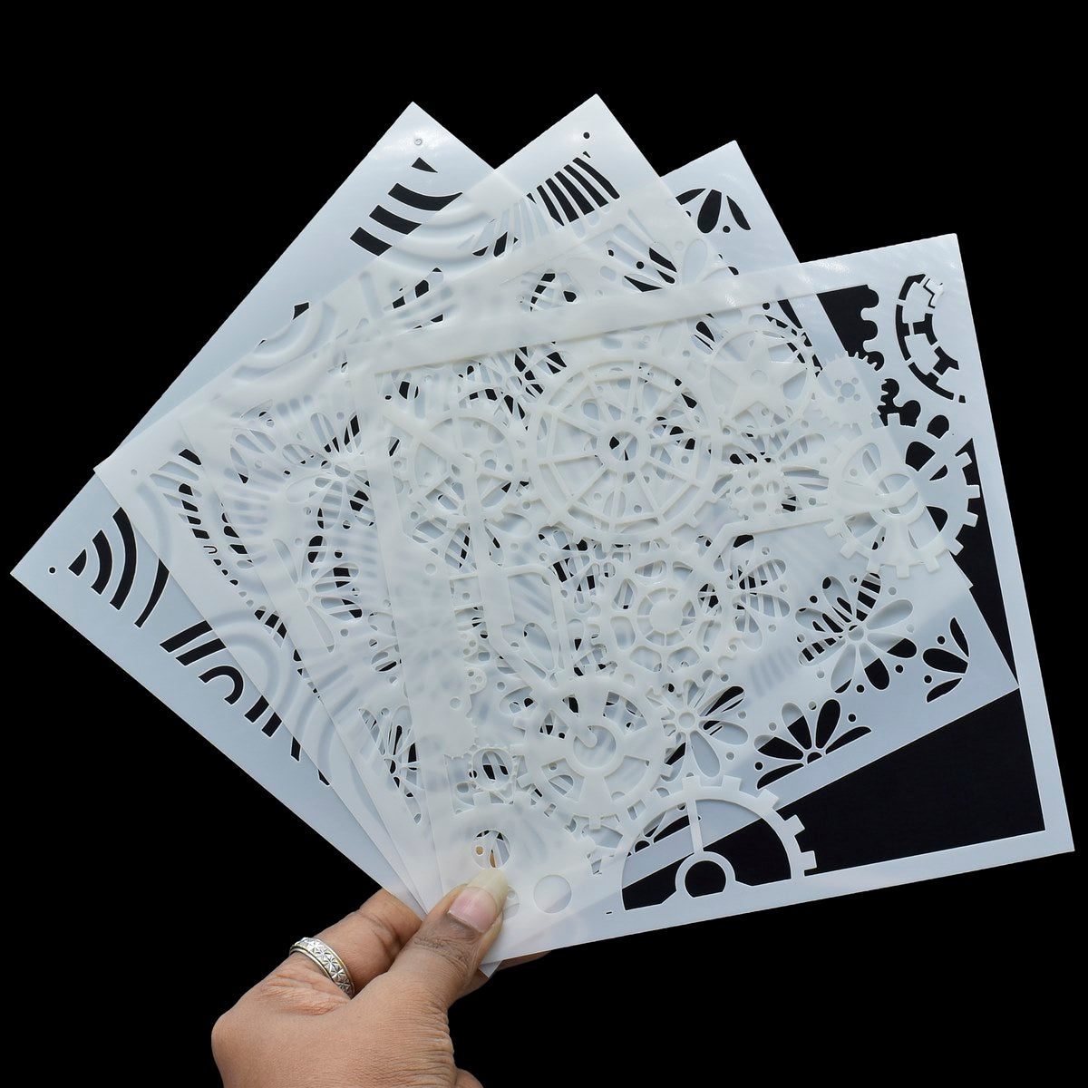 Gift To Love | Stencil Plastic | Size : 6 X 6 | Pcs : 4 Pcs Set | Code : JSP615