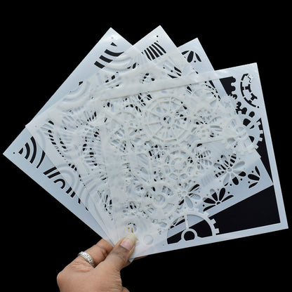 Gift To Love | Stencil Plastic | Size : 6 X 6 | Pcs : 4 Pcs Set | Code : JSP615