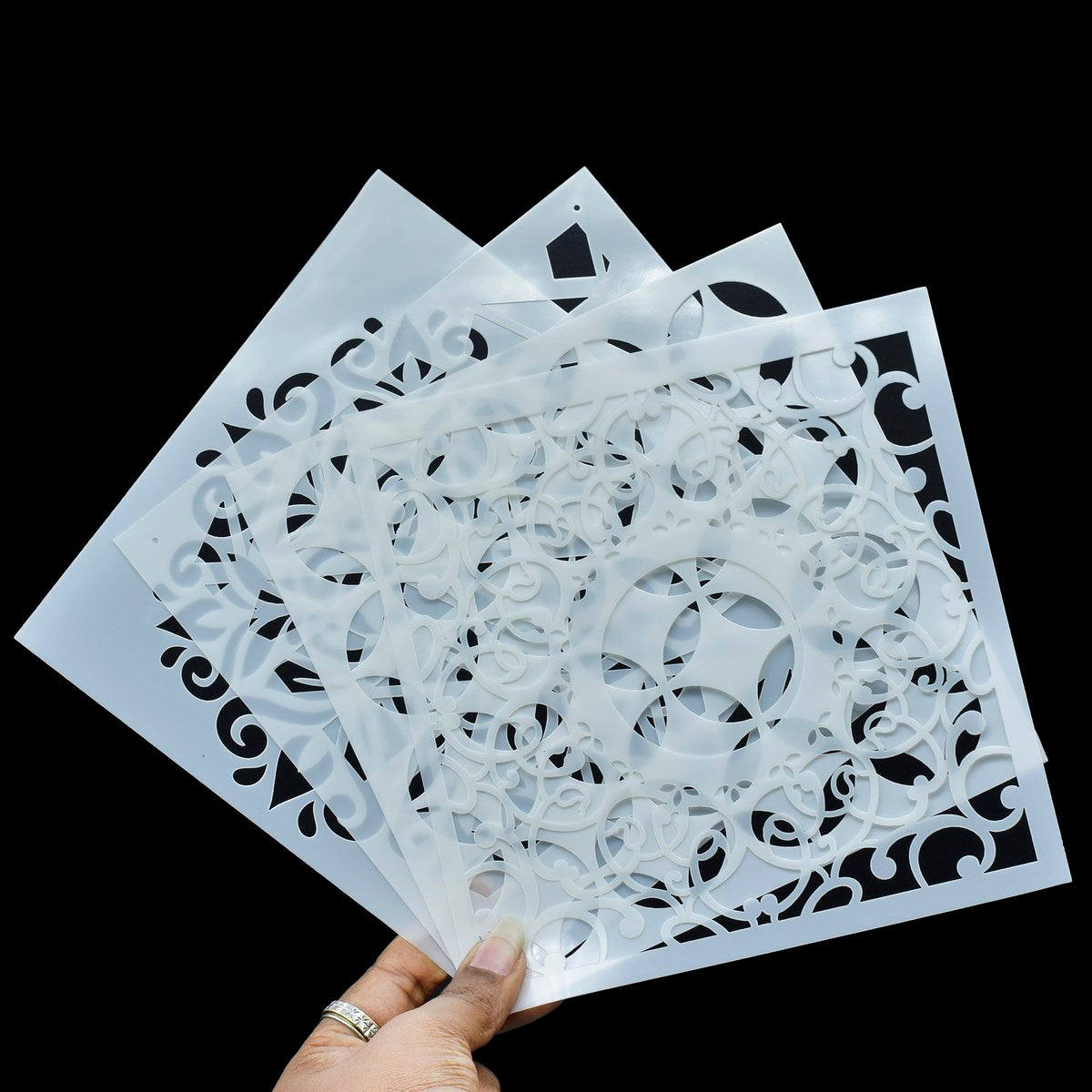 Gift To Love | Stencil Plastic | Size : 6 X 6 | Pcs : 4 Pcs Set | Code : JSP617