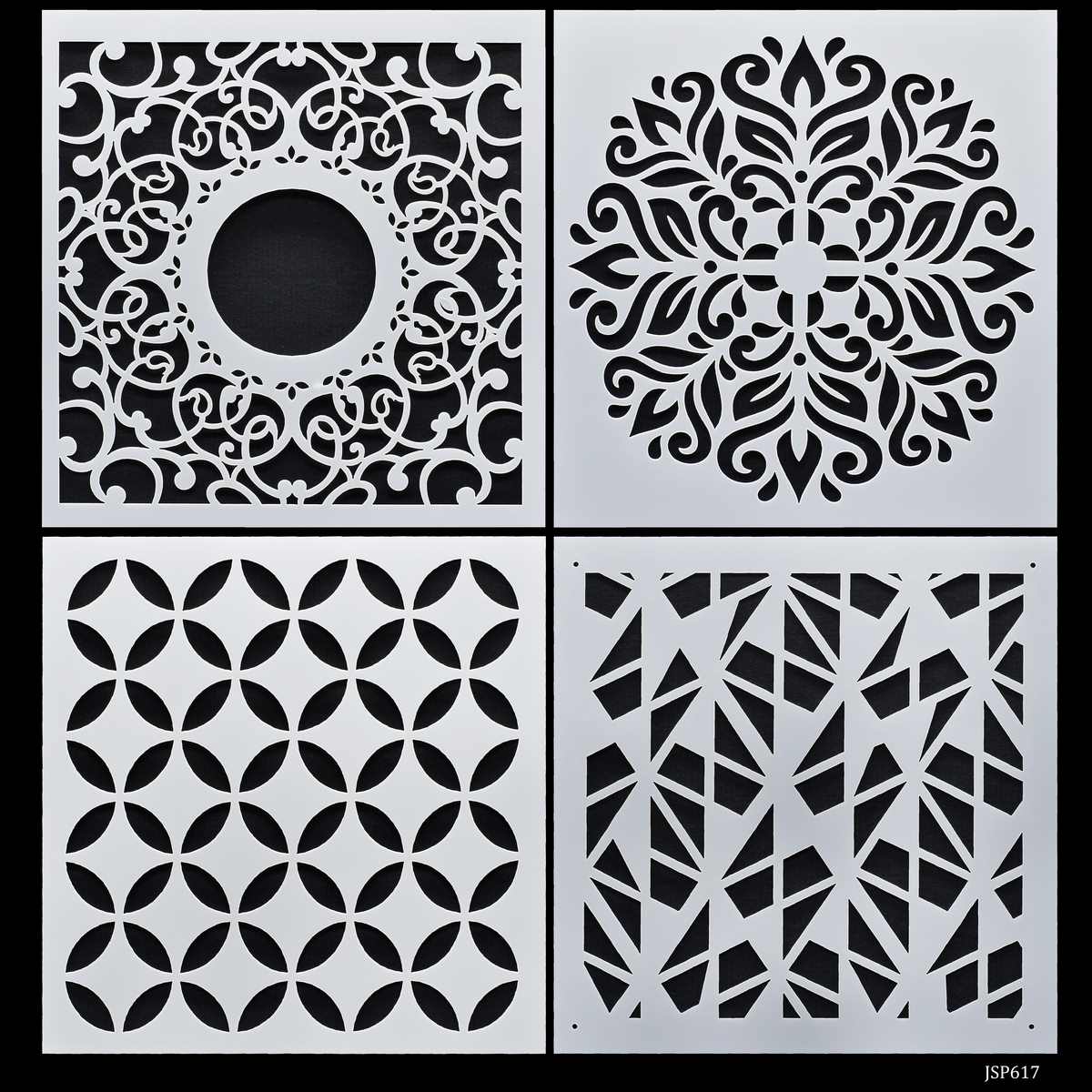 Gift To Love | Stencil Plastic | Size : 6 X 6 | Pcs : 4 Pcs Set | Code : JSP617