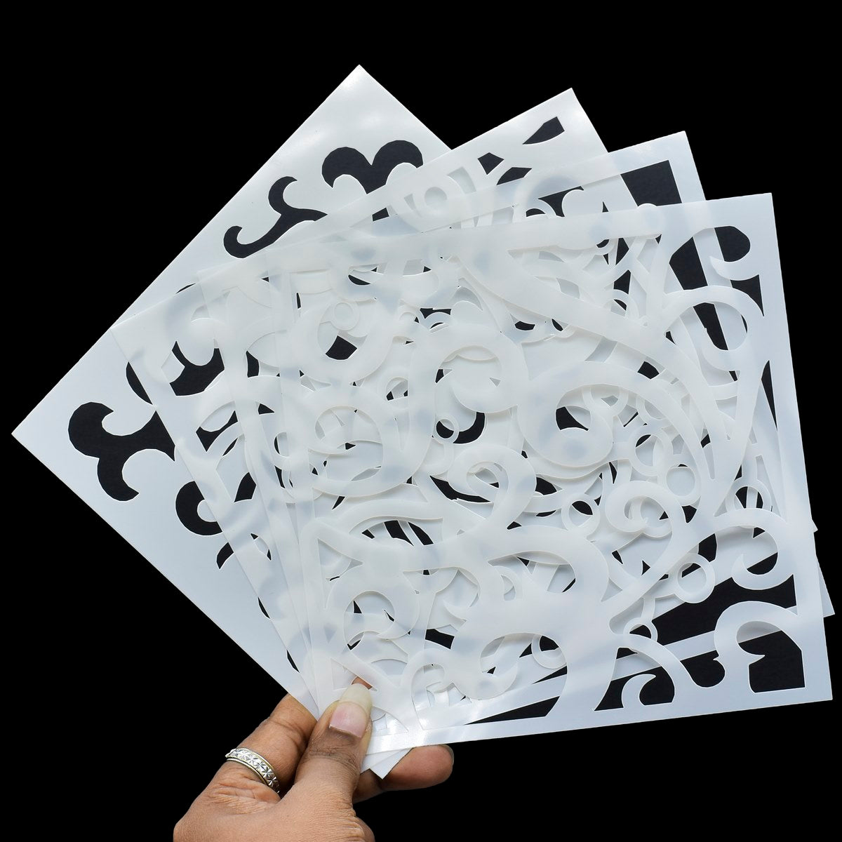 Gift To Love | Stencil Plastic | Size : 6 X 6 | Pcs : 4 Pcs Set | Code : JSP620
