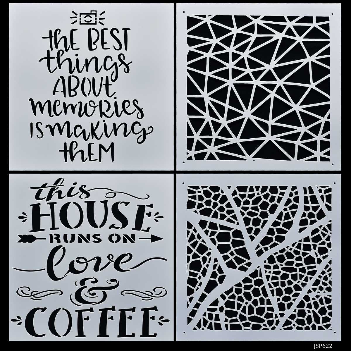Gift To Love | Stencil Plastic | Size : 6 X 6 | Pcs : 4 Pcs Set | Code : JSP622