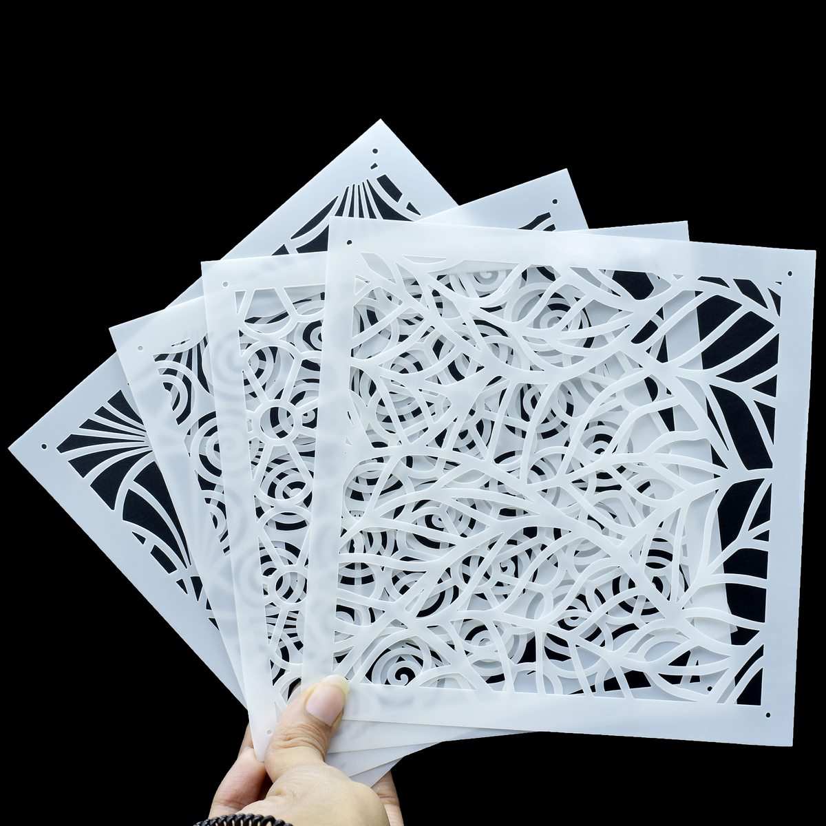Gift To Love | Stencil Plastic | Size : 6 X 6 | Pcs : 4 Pcs Set | Code : JSP624