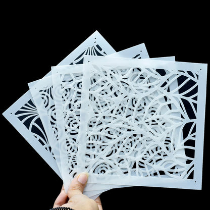 Gift To Love | Stencil Plastic | Size : 6 X 6 | Pcs : 4 Pcs Set | Code : JSP624