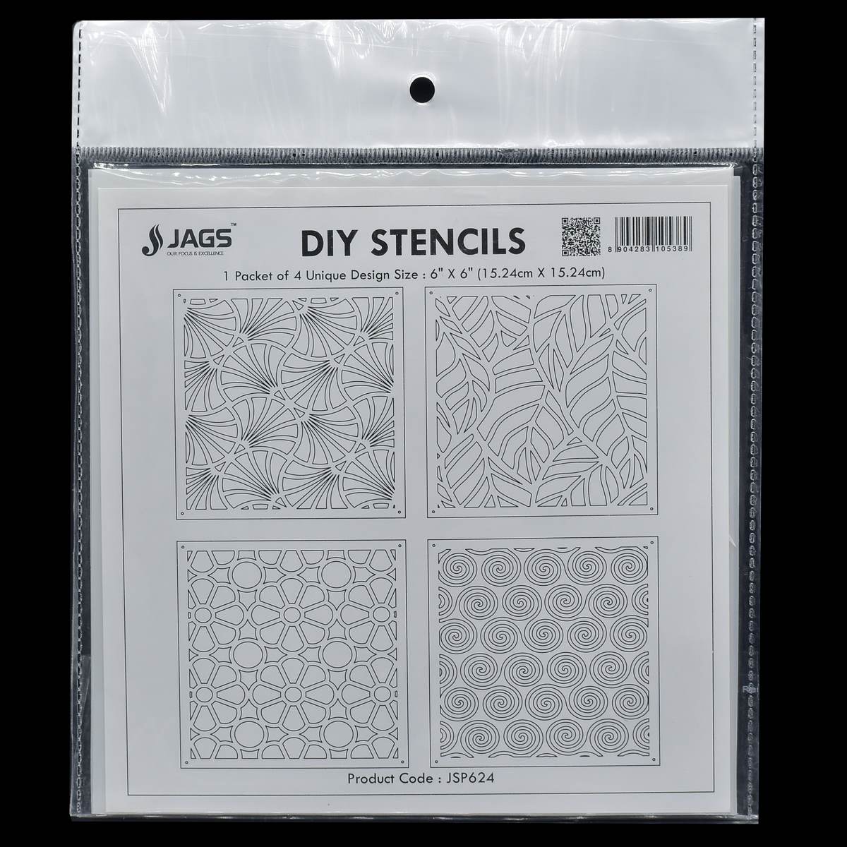 Gift To Love | Stencil Plastic | Size : 6 X 6 | Pcs : 4 Pcs Set | Code : JSP624
