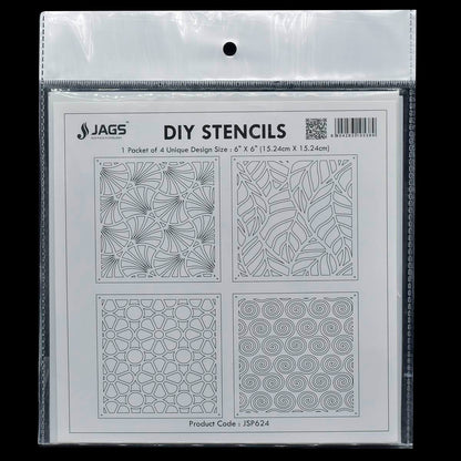 Gift To Love | Stencil Plastic | Size : 6 X 6 | Pcs : 4 Pcs Set | Code : JSP624