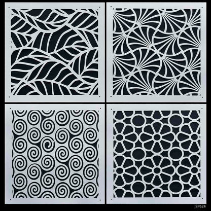 Gift To Love | Stencil Plastic | Size : 6 X 6 | Pcs : 4 Pcs Set | Code : JSP624