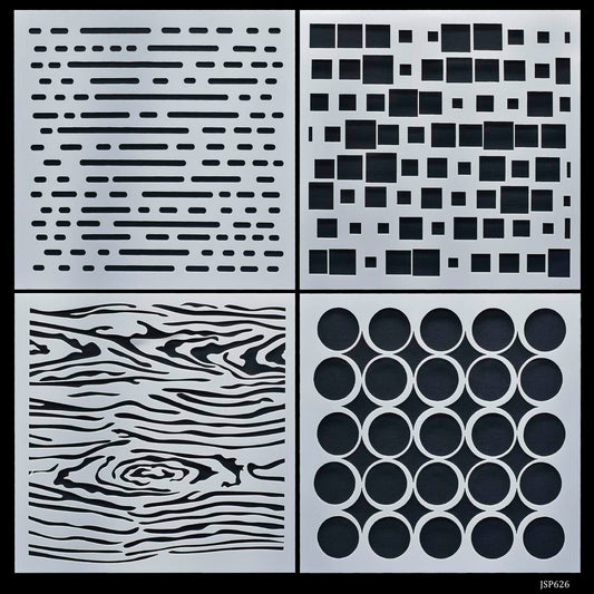 Gift To Love | Stencil Plastic | Size : 6 X 6 | Pcs : 4 Pcs Set | Code : JSP626