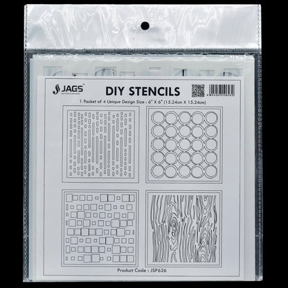 Gift To Love | Stencil Plastic | Size : 6 X 6 | Pcs : 4 Pcs Set | Code : JSP626