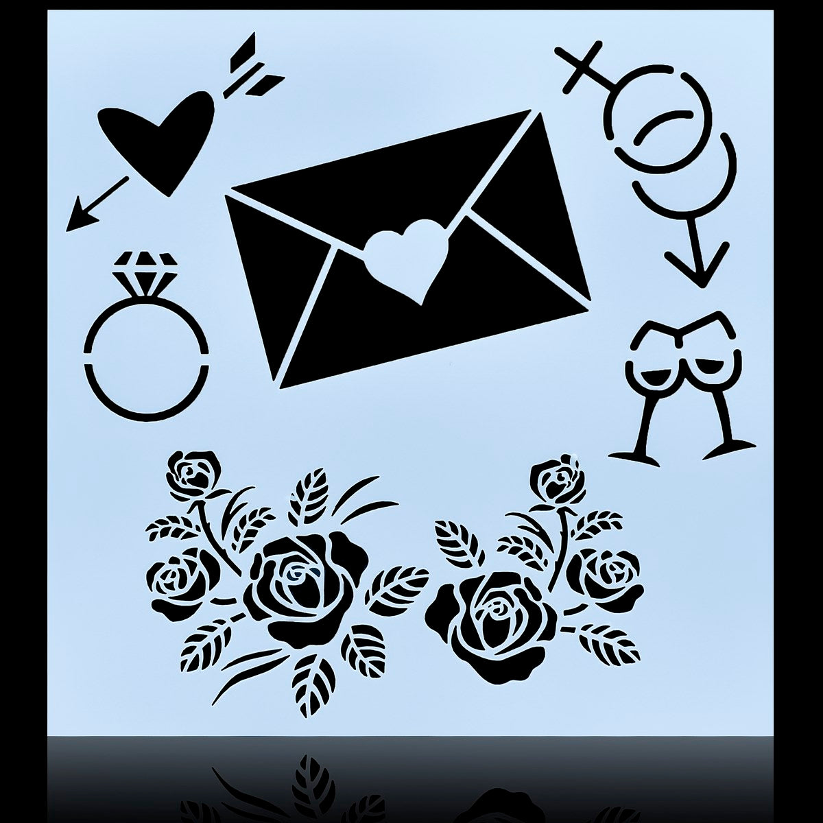 Gift To Love | Plastic Stencil | Size : 6 X 6 | Code : JSP6X6-11