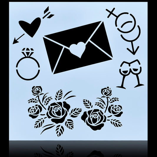 Gift To Love | Plastic Stencil | Size : 6 X 6 | Code : JSP6X6-11