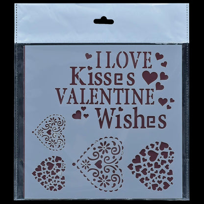 Gift To Love | Plastic Stencil | Size : 6 X 6 | Code : JSP6X6-14