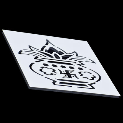 Gift To Love | Stencil Plastic Pooja Kalash | Size : 6 X 6 | Code : JSP6X6-19