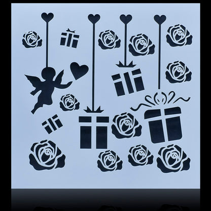 Gift To Love | Plastic Stencil | Size : 6 X 6 | Code : JSP6X6-7