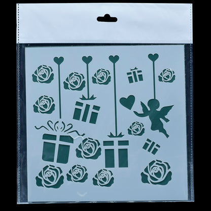 Gift To Love | Plastic Stencil | Size : 6 X 6 | Code : JSP6X6-7