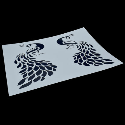 Gift To Love | Peacock Horizontal Stencil | Size : A4 | Code : JSPA407
