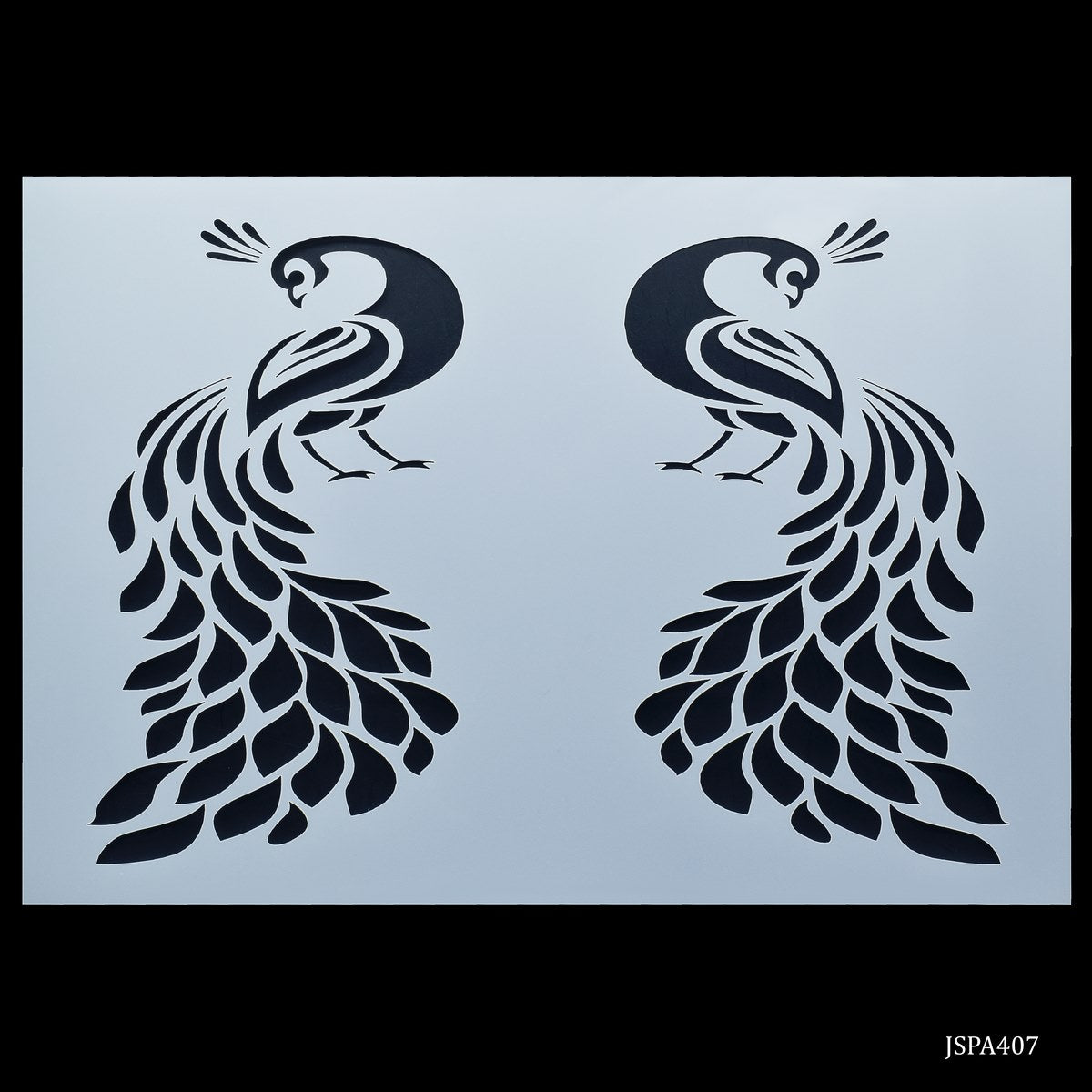 Gift To Love | Peacock Horizontal Stencil | Size : A4 | Code : JSPA407