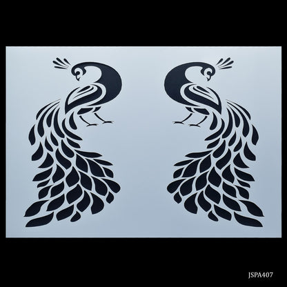 Gift To Love | Peacock Horizontal Stencil | Size : A4 | Code : JSPA407