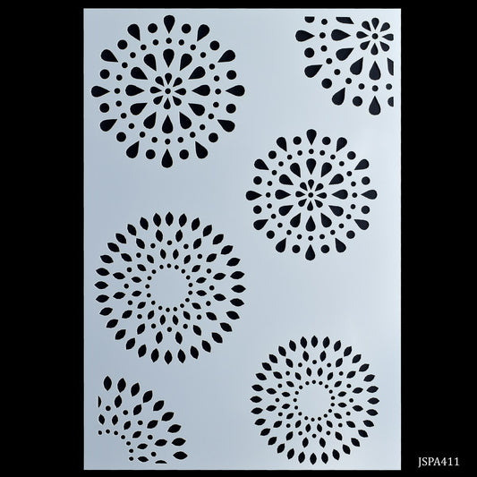 Gift To Love | Mandala Design Round Stencil | Size : A4 | Code : JSPA411