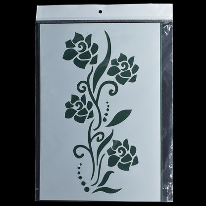 Gift To Love | Rose Flower Design Stencil | Size : A4 | Code : JSPA415