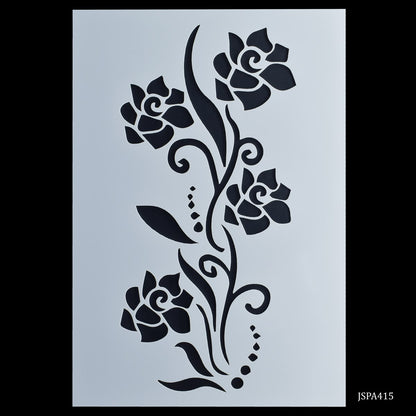 Gift To Love | Rose Flower Design Stencil | Size : A4 | Code : JSPA415