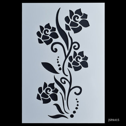 Gift To Love | Rose Flower Design Stencil | Size : A4 | Code : JSPA415