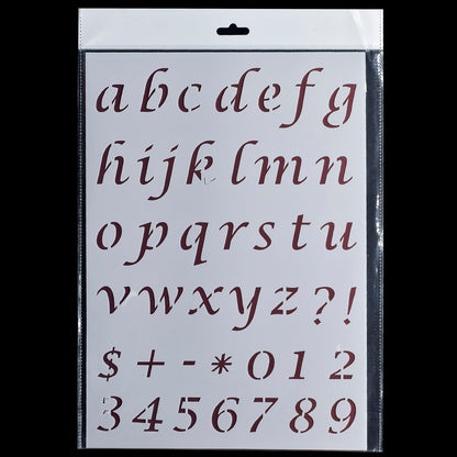 Gift To Love | A To Z 0 To 9 Small Letter Symbol Stencil | Size : A4 | Code : JSPA423