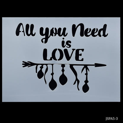 Gift To Love | All You Need Is Love Stencil | Size : A5 | Code : JSPA5-3