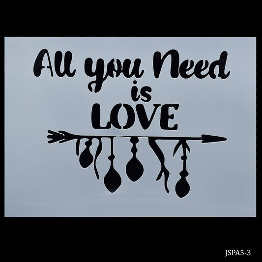 Gift To Love | All You Need Is Love Stencil | Size : A5 | Code : JSPA5-3
