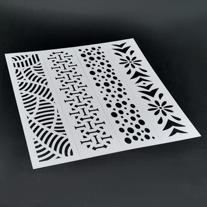 Gift To Love | Stencil Plastic Border 4 In 1 | Size : 2 X 8 Inch | Code : JSPB2X8A