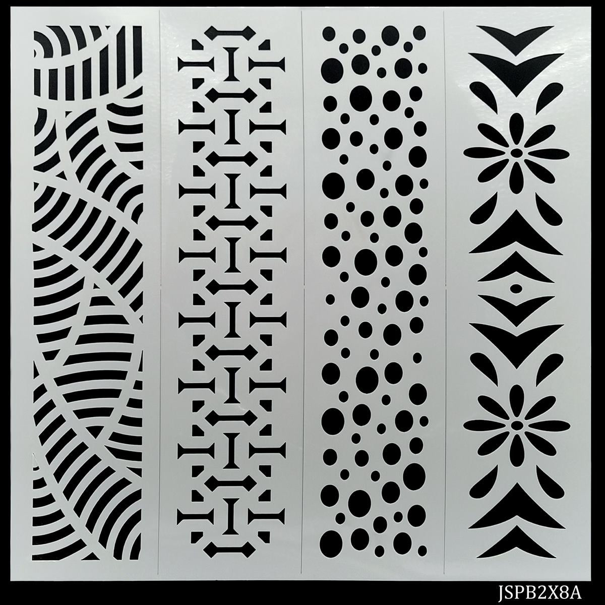 Gift To Love | Stencil Plastic Border 4 In 1 | Size : 2 X 8 Inch | Code : JSPB2X8A