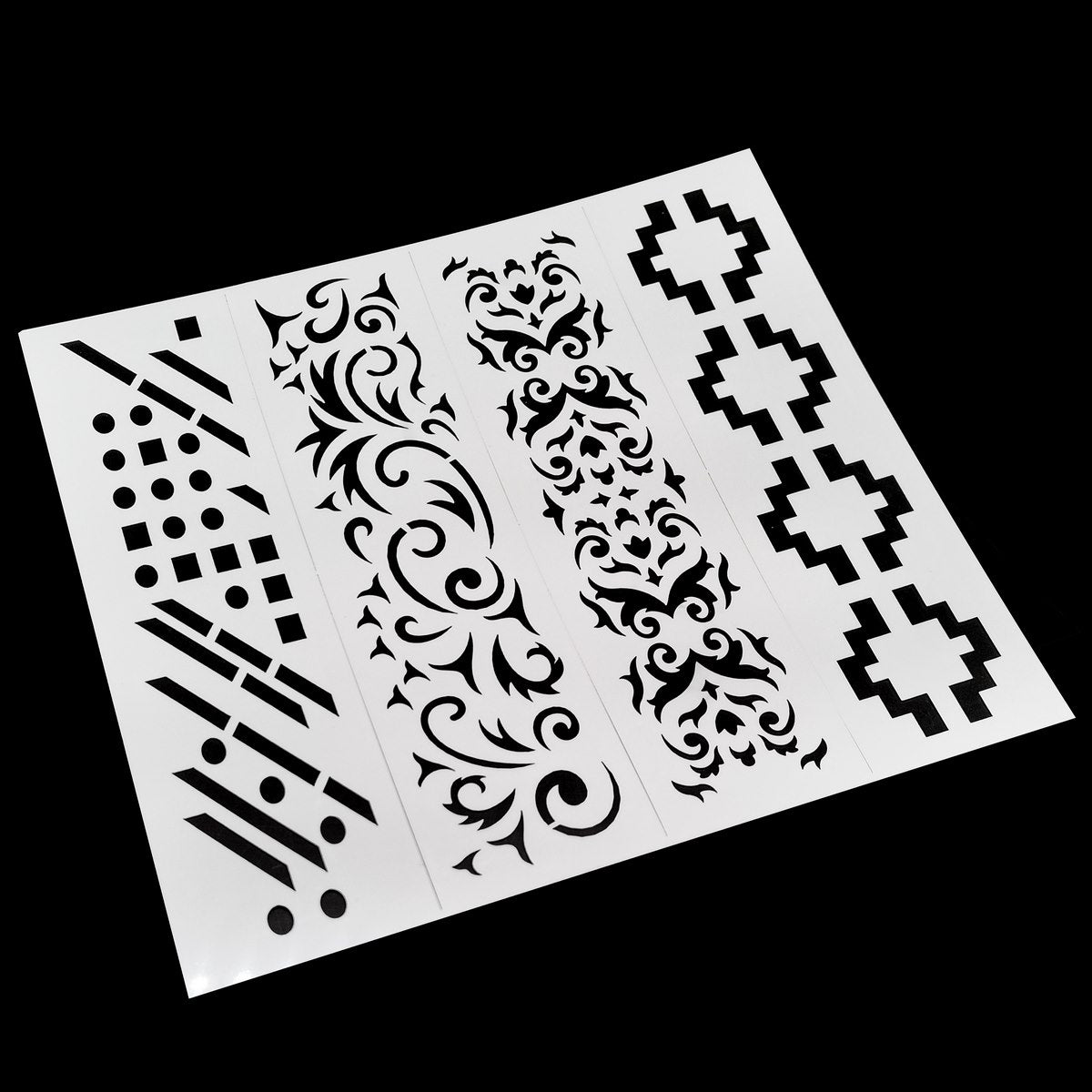 Gift To Love | Stencil Plastic Border 4 In 1 | Size : 2 X 8 Inch | Code : JSPB2X8C