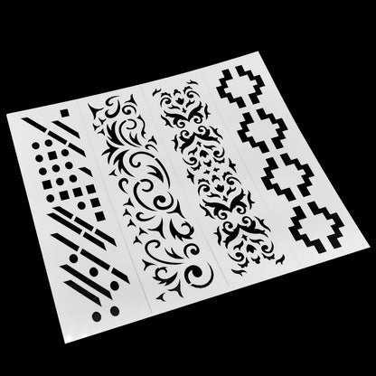 Gift To Love | Stencil Plastic Border 4 In 1 | Size : 2 X 8 Inch | Code : JSPB2X8C