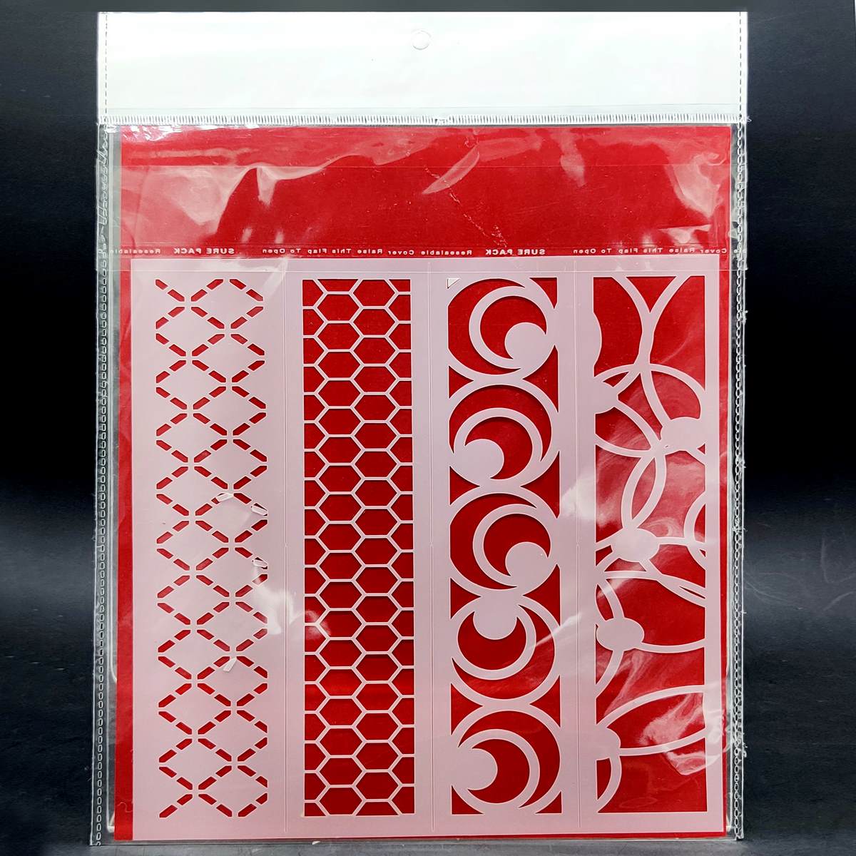 Gift To Love | Stencil Plastic Border 4 In 1 | Size : 2 X 8 Inch | Code : JSPB2X8