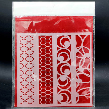 Gift To Love | Stencil Plastic Border 4 In 1 | Size : 2 X 8 Inch | Code : JSPB2X8
