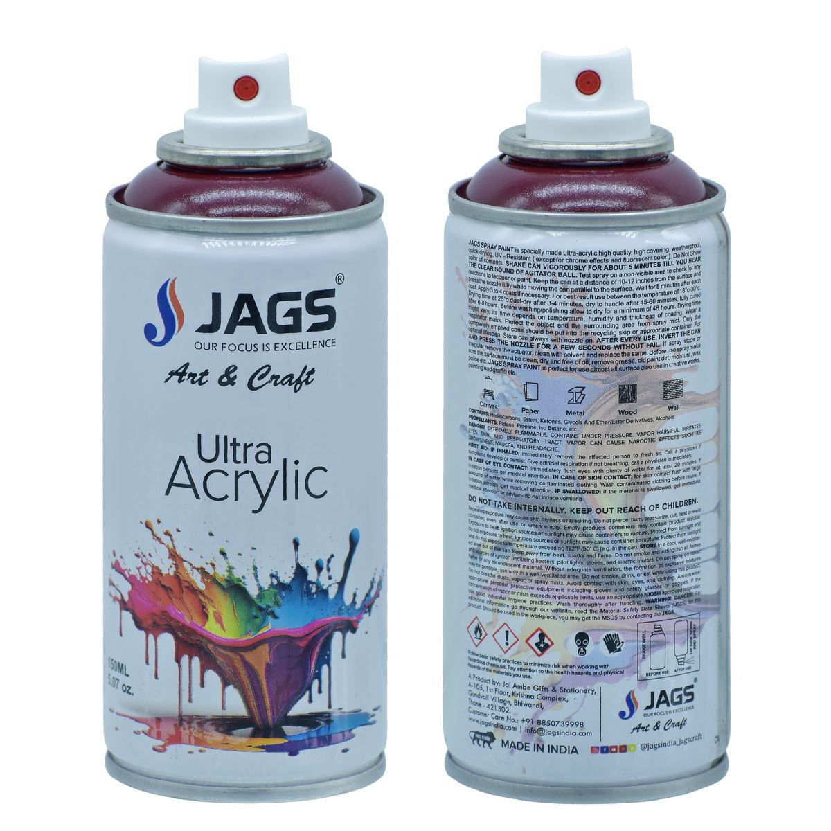Gift To Love | Spray Ultra Acrylic | Color : Wine Red | Size : 150 Ml | Code : JSUA3005