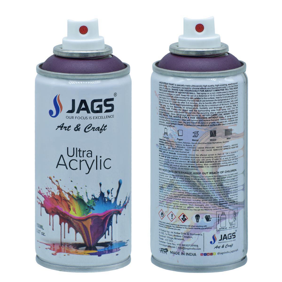 Gift To Love | Spray Ultra Acrylic | Color : Dark Purple | Size : 150 Ml | Code : JSUA4007