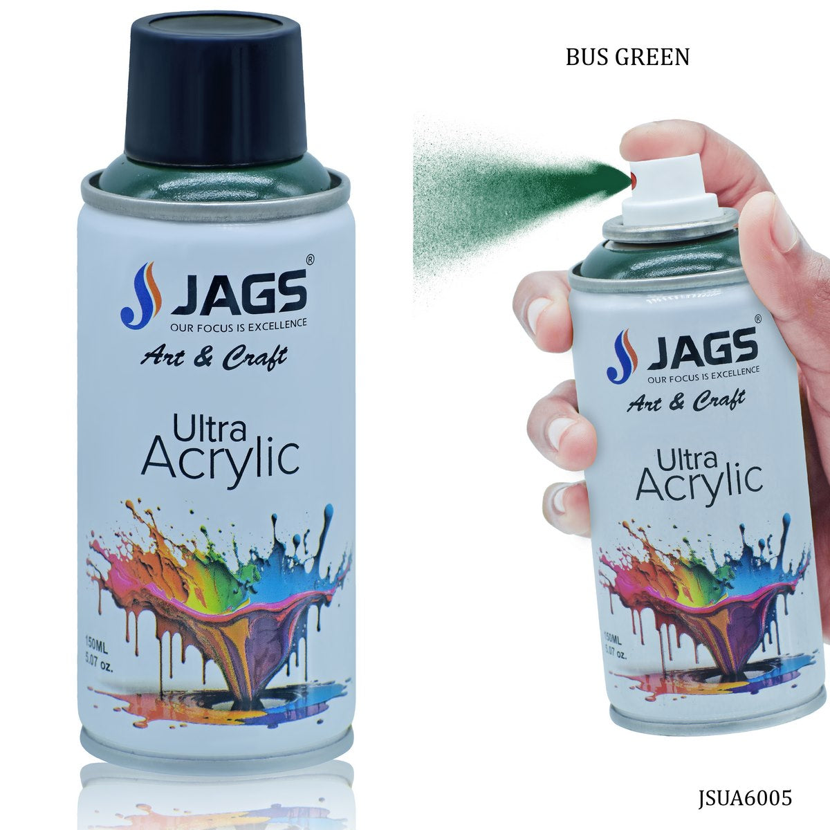 Gift To Love | Spray Ultra Acrylic | Color : Bus Green | Size : 150 Ml | Code : JSUA6005