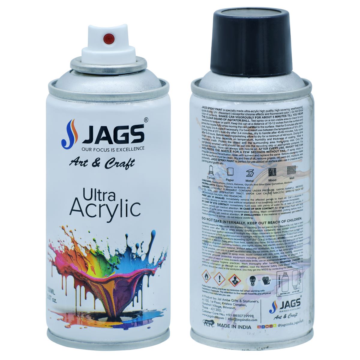 Gift To Love | Spray Ultra Acrylic | Color : Metallic Silver | Size : 150 Ml | Code : JSUA621