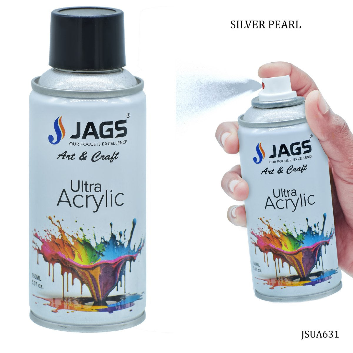 Gift To Love | Spray Ultra Acrylic | Color : Silver Pearl | Size : 150 Ml | Code : JSUA631