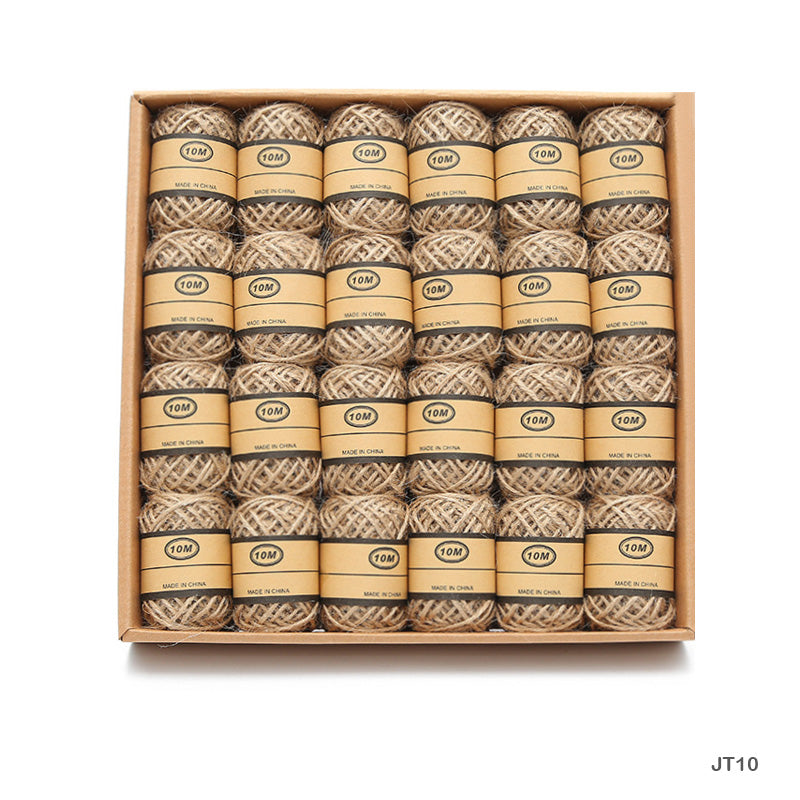 Gift To Love | Jute Thread Plain | Size : 2 Mm X 10 Mtr | Pcs : 24 Pcs/Box | Code : JT10