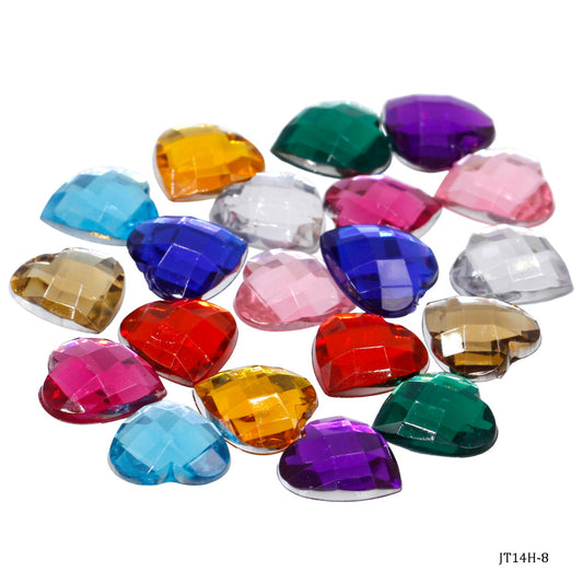 Gift To Love | Kundan Stone Diamond Heart Small | Pcs : 20 Pcs | Code : JT14H-8