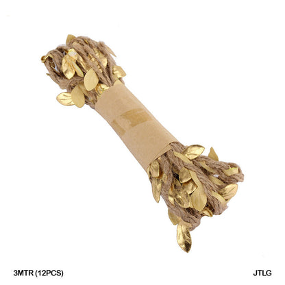 Jute Thread Leaf Gold 3Mtr (12Pcs) Jtlg