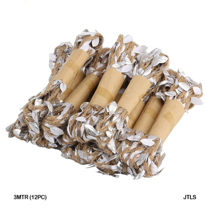 JUTE THREAD LEAF SILVER 3MTR (12PC) JTLS - GIFT TO LOVE