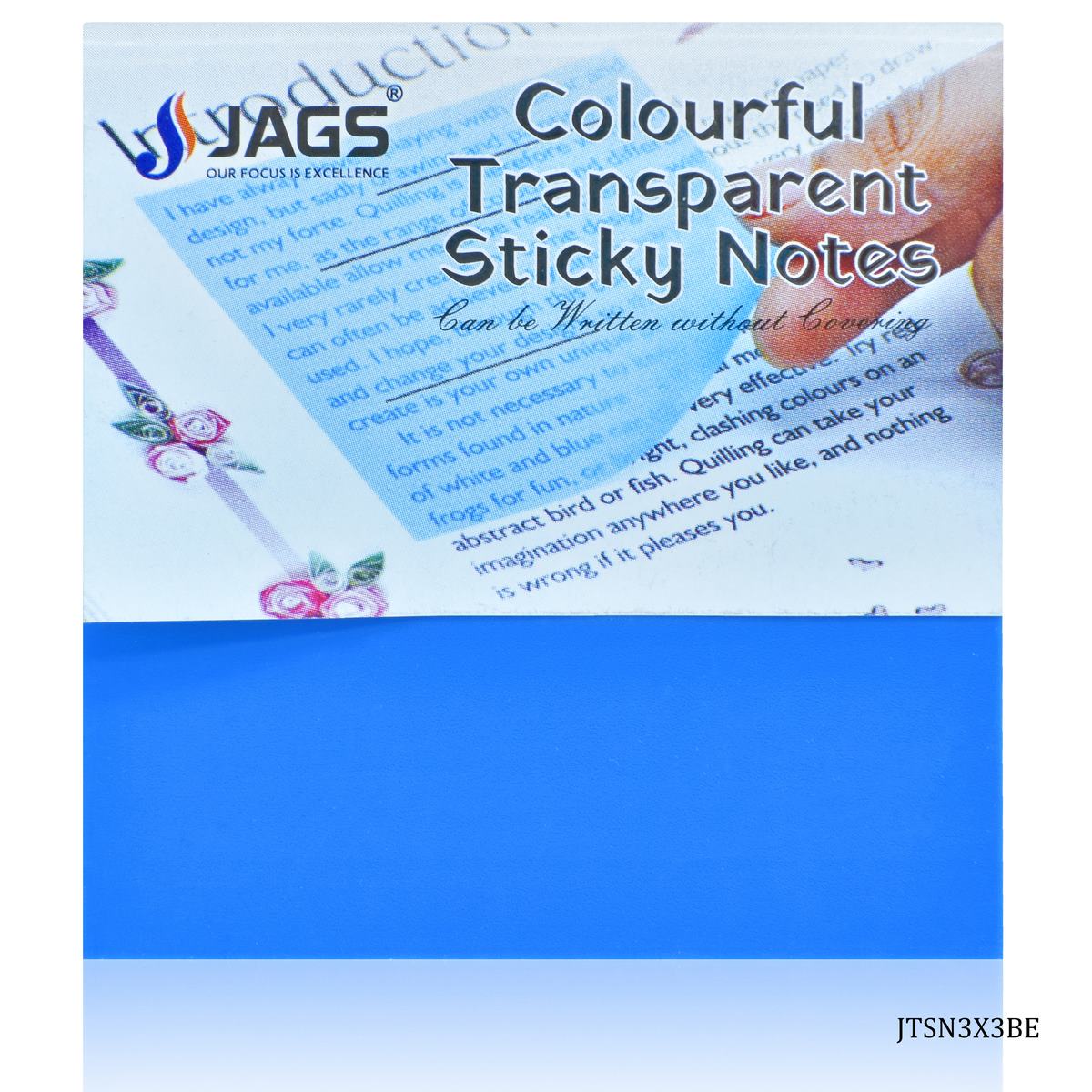 Gift To Love | Transparent Sticky Note | Color : Blue | Size : 3 X 3 | Pcs : 50 Sheets | Code : JTSN3X3BE