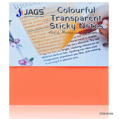 Gift To Love | Transparent Sticky Note | Color : Orange | Size : 3 X 3 | Pcs : 50 Sheets | Code : JTSN3X3OE