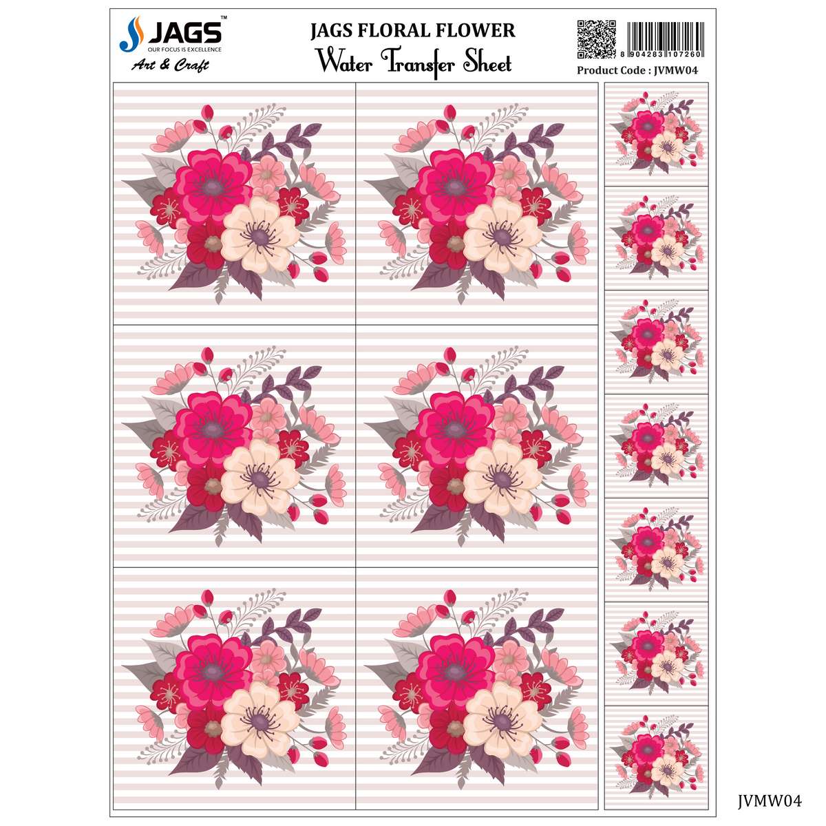 Gift To Love | Water Transfer Sheet Floral Flower | Code : JVMW04