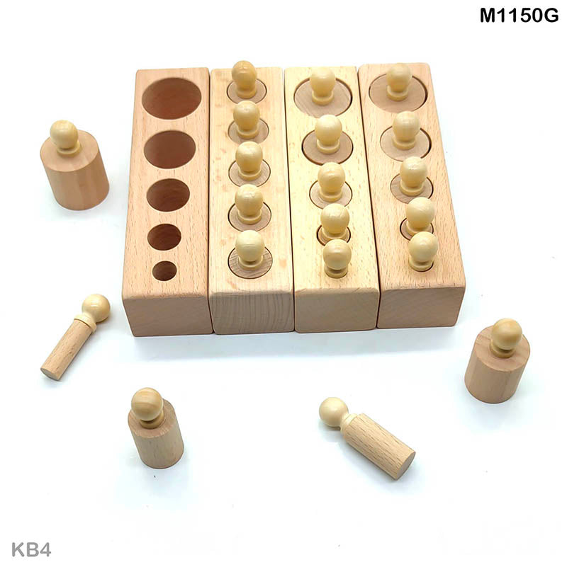 Wt Knob Cylindrical Block 4Pc Plain
