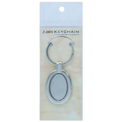 Gift To Love | Key Chain Plain Oval | Color : Silver | Code : KC501
